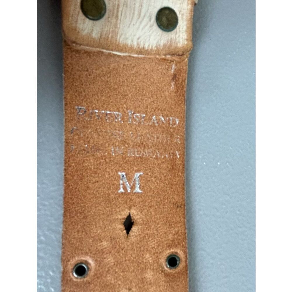 River Island Cream Belt with Ornate Gold-Tone Crystal Buckle size M - Picture 6 of 8